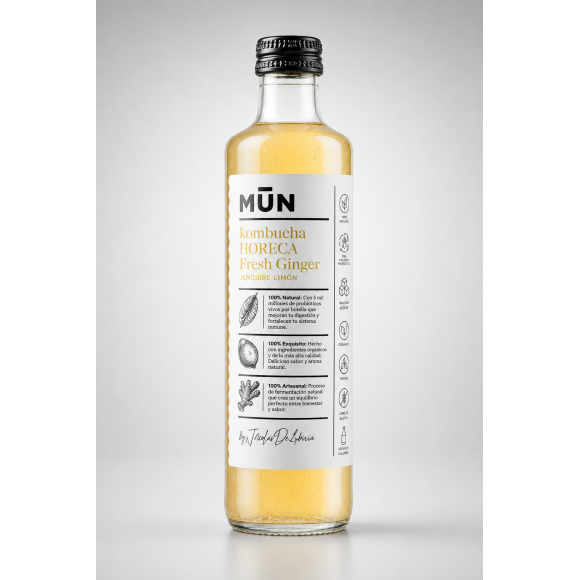 MŪN Kombucha Horeca Fresh Ginger – Jengibre y limón 330 ml