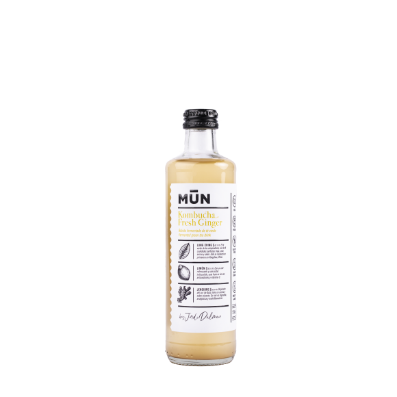 MŪN Kombucha Horeca Menta y Melocotón – Menta y melocotón 330 ml